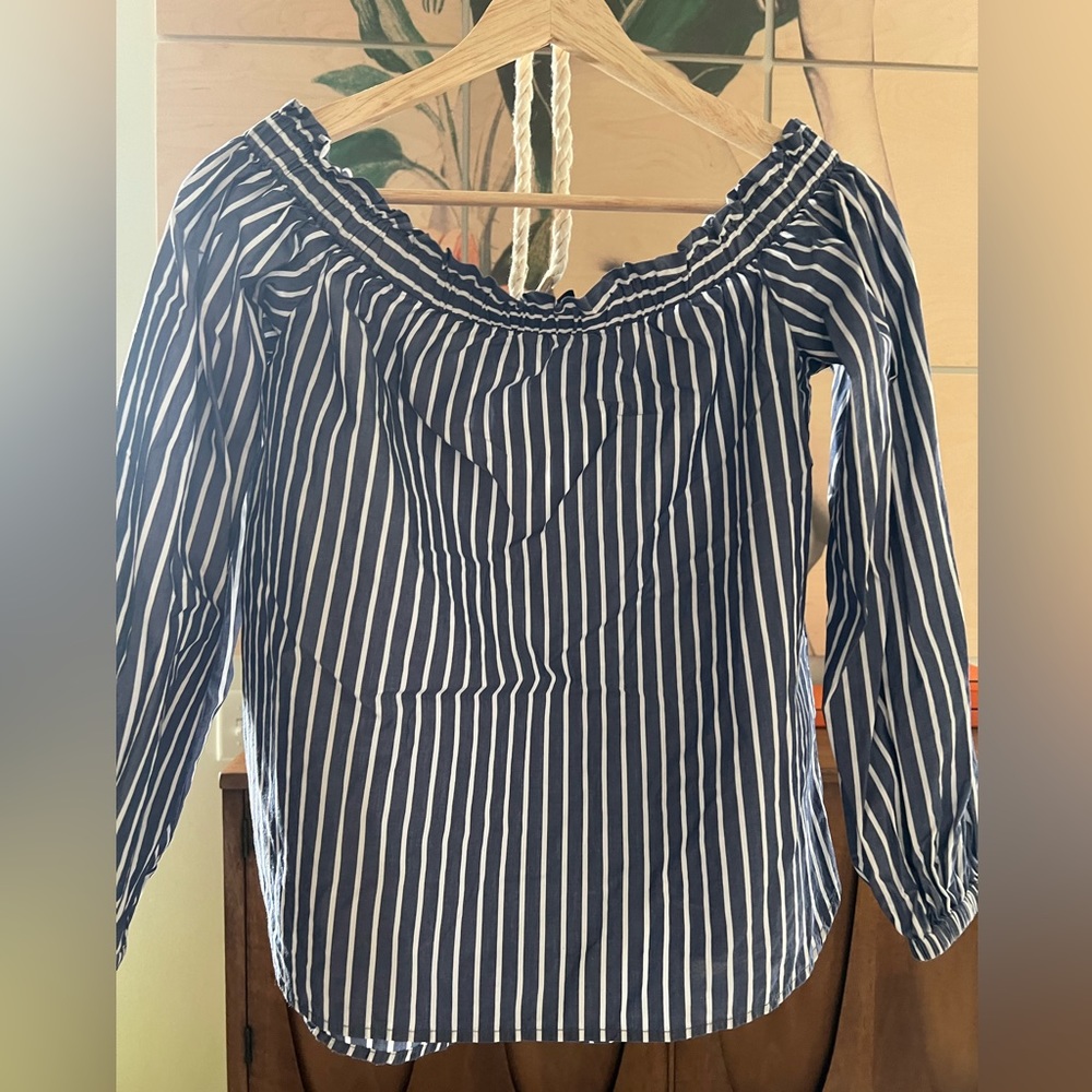 J Crew Off the Shoulder Shirt